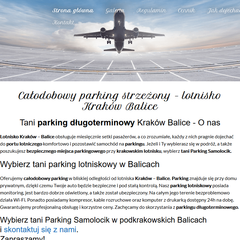 Kraków - lotnisko balice parking