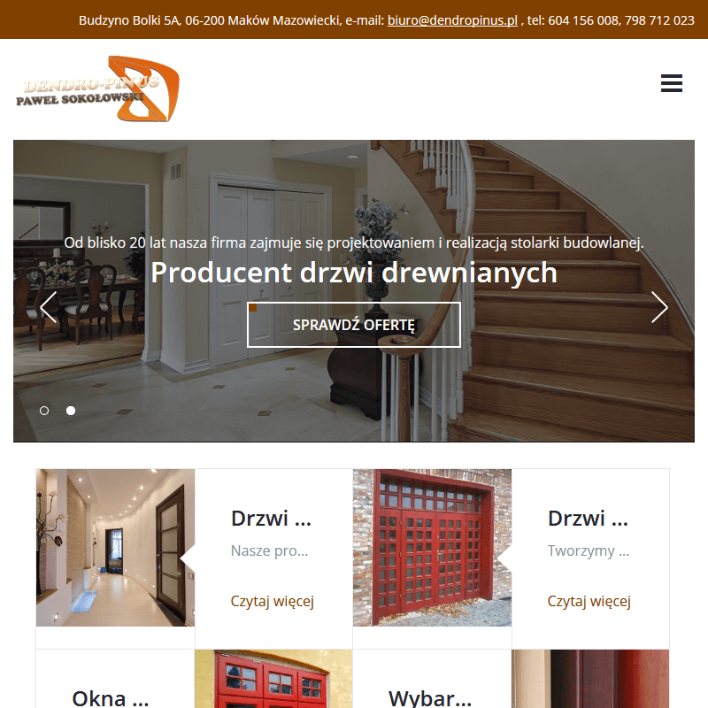 Skierniewice - drzwi drewniane wewnętrzne sosnowe od producenta